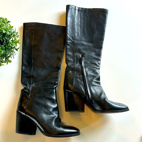 Black Vero Cuoio Leather Riding Boots - Picture 1 of 7